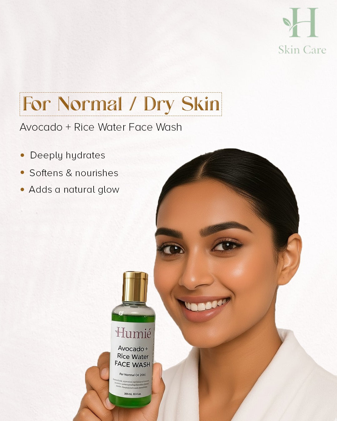 Humie Avocado Rice Water Face Wash